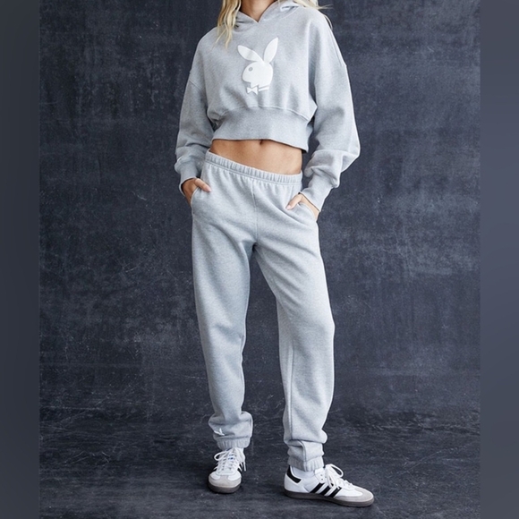 PLAYBOY Gray Lounge Set with Iconic Logo - Picture 3 of 3